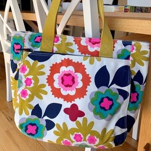 French Bull Canvas Tote Bag Floral Zipper Pocket Yoga Mat Carrier Target